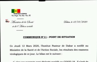 Coronavirus: le Sénégal dénombre 5 nouveaux cas