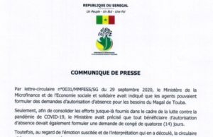 Quarantaine après le magal: voici la déclaration qui annule tout