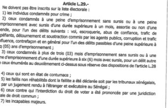 Inscription sur les listes électorales: voici l’article qui a mis en colère l’opposition