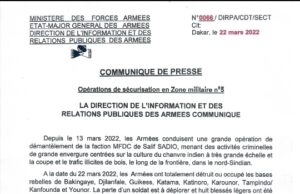 Opération de l’armée en Casamance: plusieurs rebelles tués