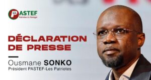 Ousmane Sonko face à la presse après la nomination des membres du nouveau gouvernement